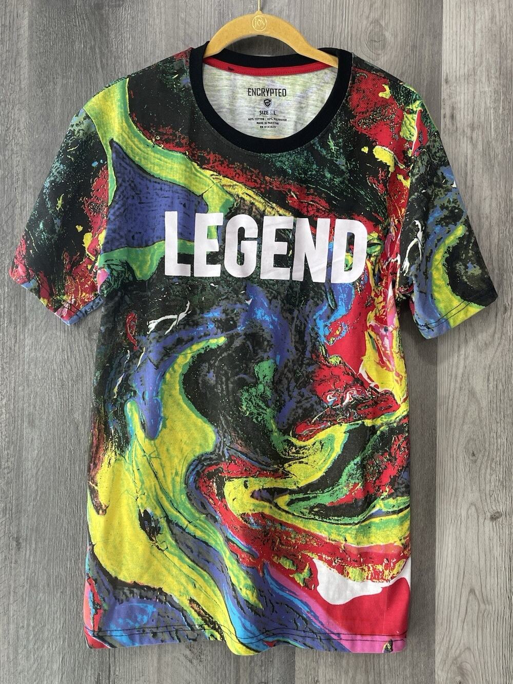 Encrypted Mens T Shirt Graphic All Over Print - Art to Wear - Legend